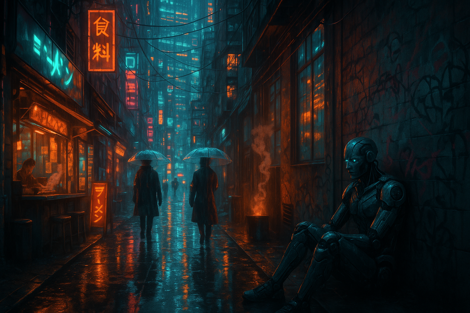 Cyberpunk city background